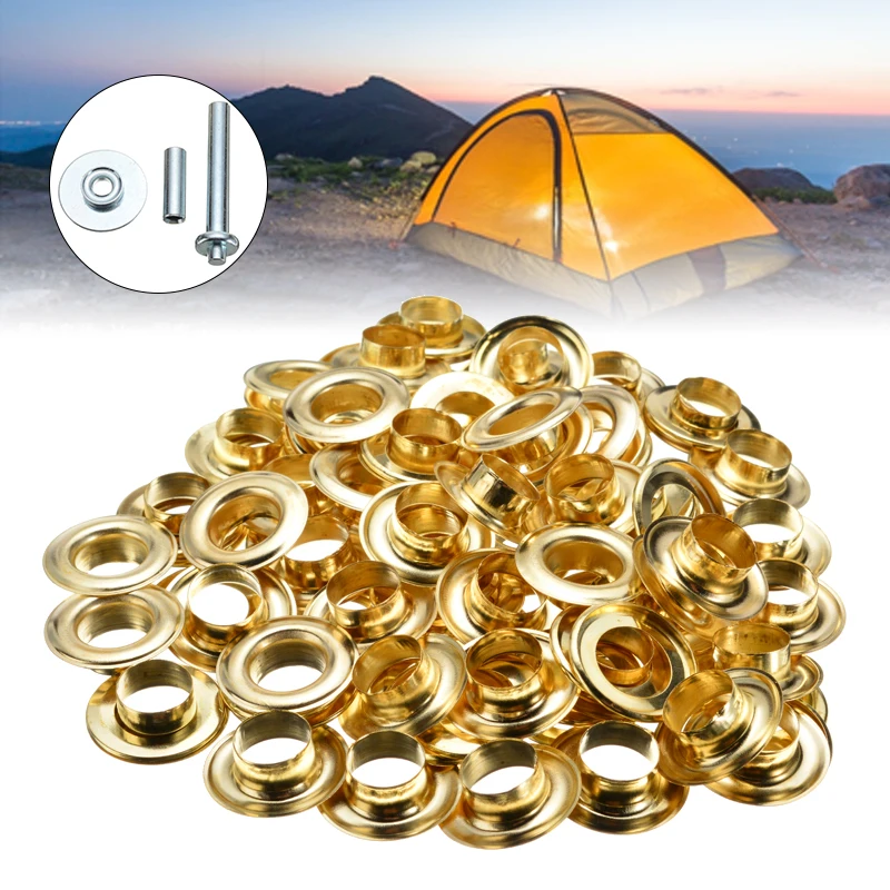 100 шт./компл. прочный брезент тент для палатки люверсы самостоятельной сборки 1/2