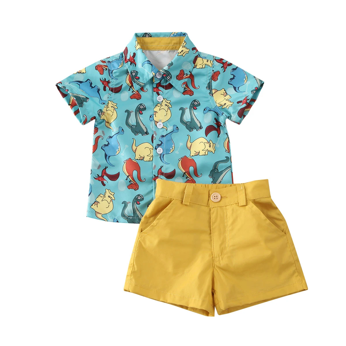 2020 najnowsze letnie 2 sztuk zestawy ubrań nowonarodzone dzieci Baby Boy Gentleman Tee dinozaur koszula topy + spodnie szorty ubrania stroje