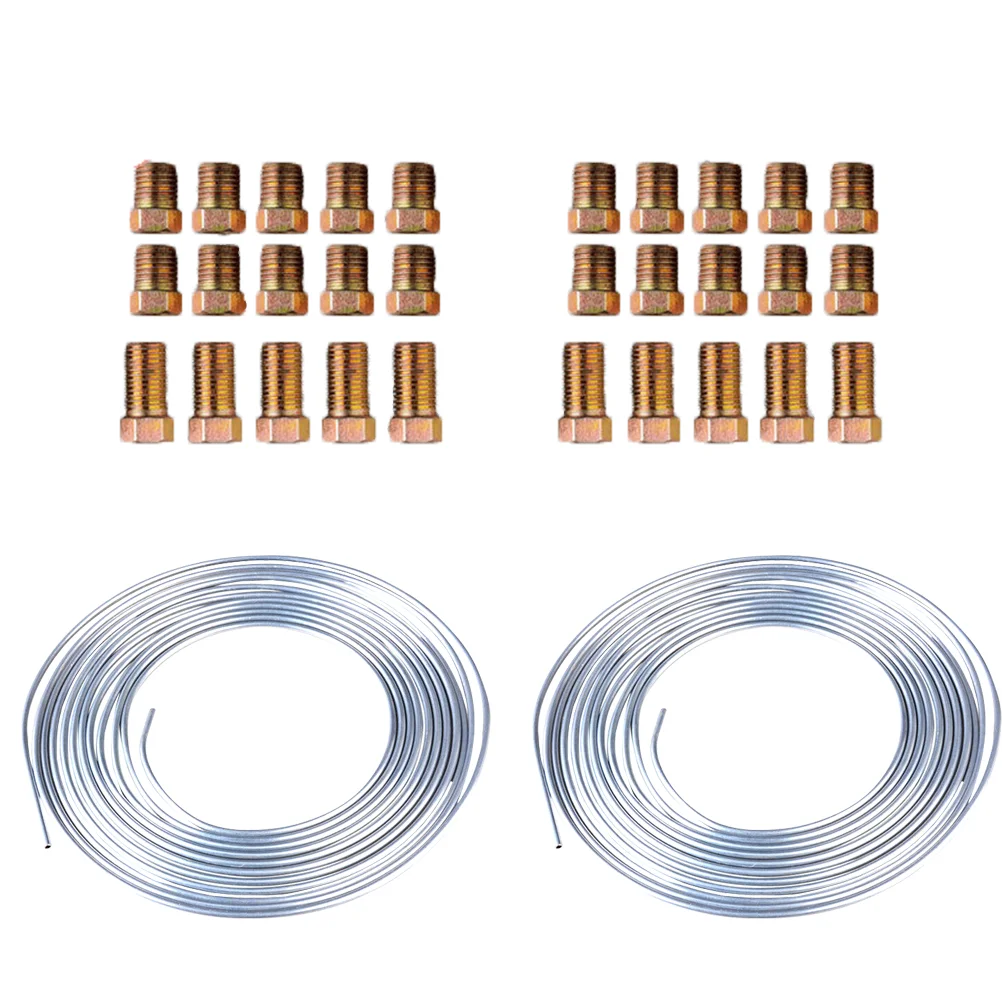

3/16 inch Car Brake Line Zinc Liquid Fuel Gas Cable with 30 PCS Screws - 25 inch Long