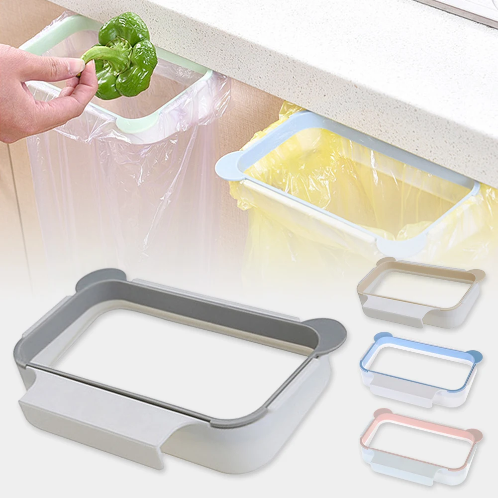 

Portable Plastic Garbage Hanging Bag Kitchen Trash Storage Rack Bag Hook Scouring Pad Dry Shelf Holder Kitchen Organzier Drawer
