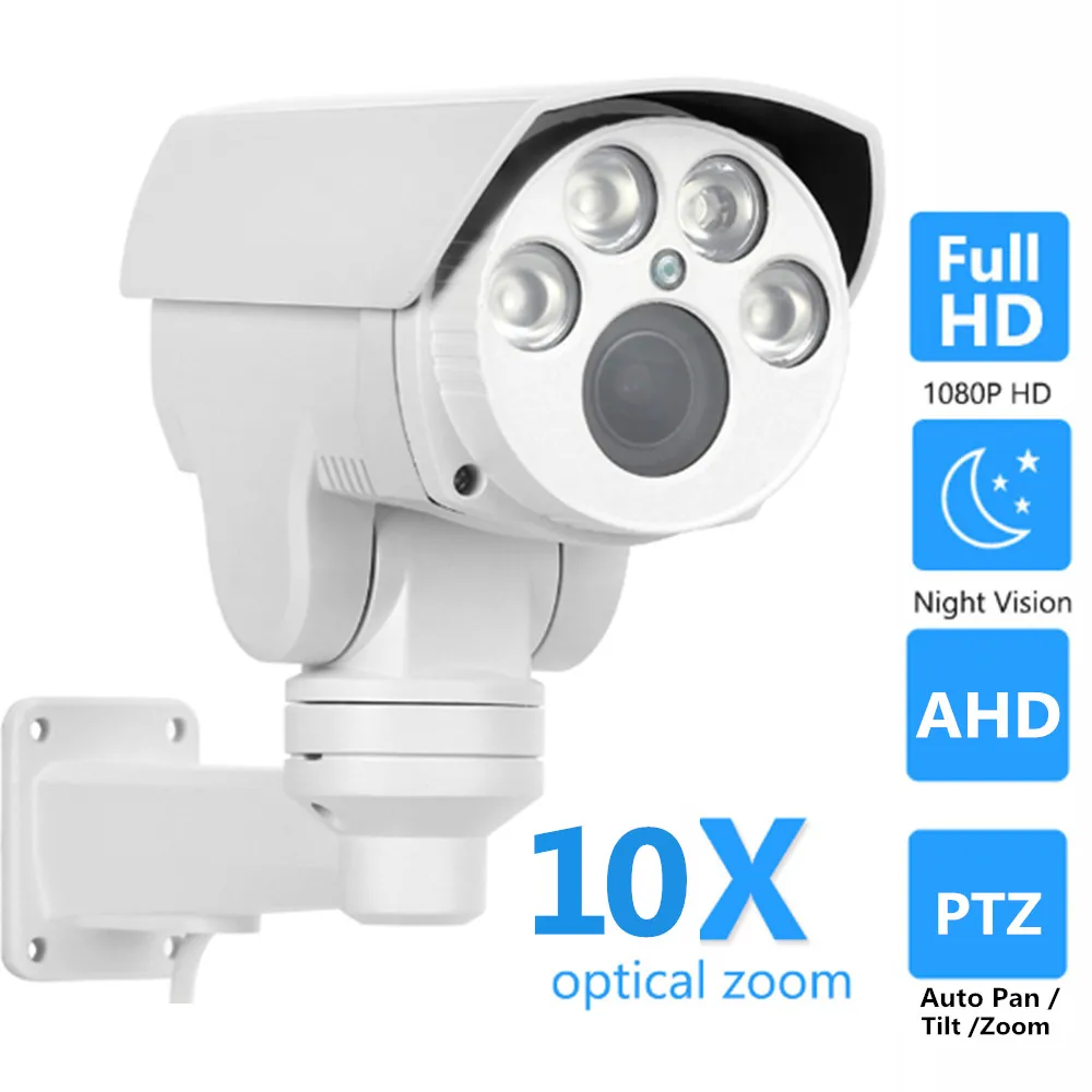 

Аналоговая камера высокого разрешения, AHD мини PTZ Bullet IR Outdoor 2MP 5MP Full HD 1080P AHDH 4X 10X, автофокус, зум, камера безопасности