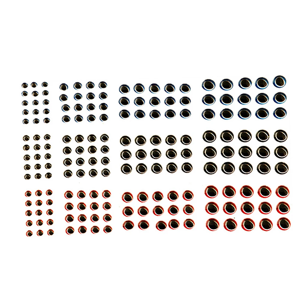 180 шт. 3D голографические рыболовные приманки глаза 4 размера для вязания мушек