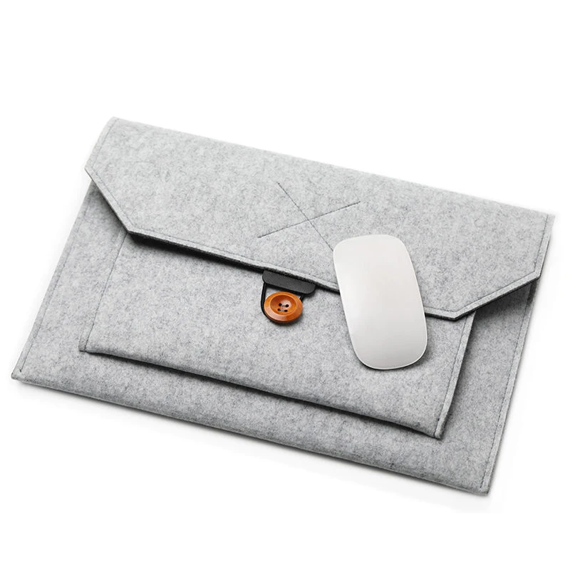 Light Gray Модная шерстяная фетровая сумка для ноутбука чехол для Macbook Air Pro 11 12 13 15 Xiaomi lenovo для IPad ноутбука планшета сумка - Цвет: Light Gray