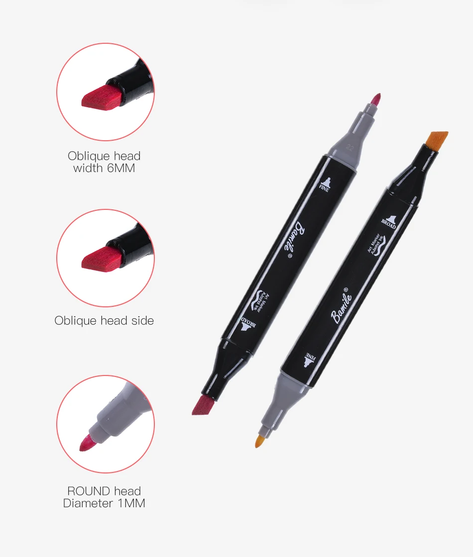 Touchfive Single Art Marker 80 Colors Dual Head Alcohol Based Sketching Markers Manga Drawing Brush Pen School Paint Supplies | Канцтовары