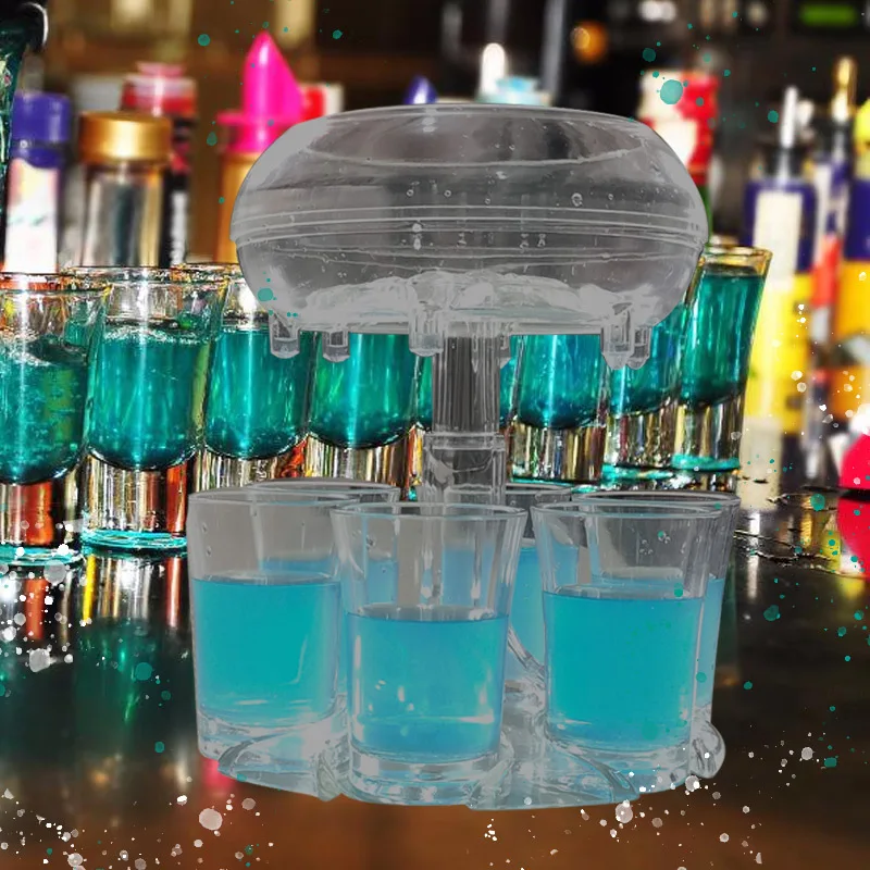 

Liquor Dispenser 6 Shot Glass Wine Whisky Drinking Beer Dispenser Drinking Accessory Games Tools Christmas Home Party Bar Tools