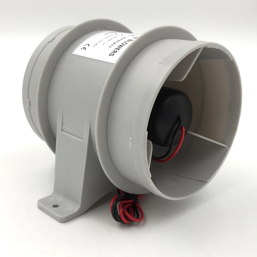 

ABS 12V 4A High Air Flow Marine Quiet Bilge Blower 4inch Diameter White