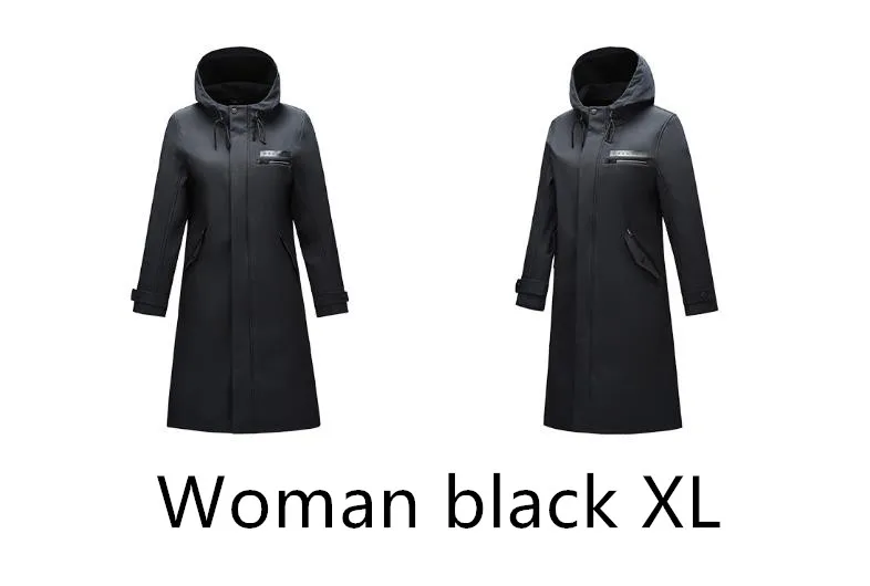 Women Black XL Xiaomi PELLIOT осенне-зимнее деловое мужское Женское пальто, повседневное однотонное тонкое пальто, ветрозащитный длинный плащ, теплый мягкий уличная одежда - Цвет: Women Black XL