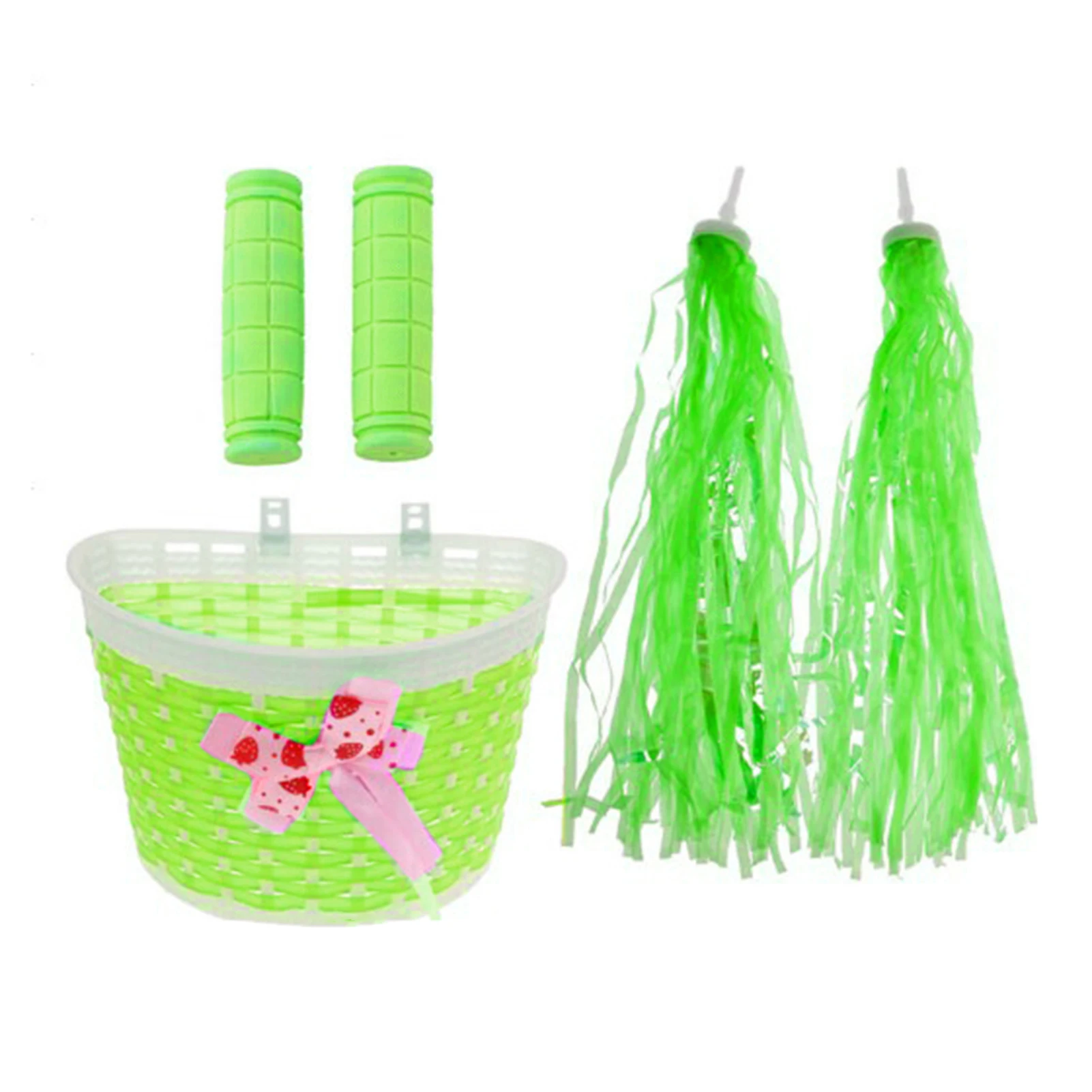 Корзина на руль велосипеда + стримеры с кисточками в стиле ретро для детей