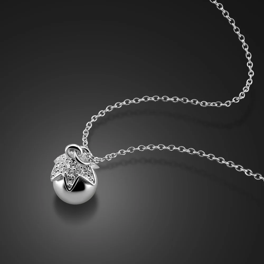 

Cute Tomatoes Pendant Girls Choker Fashion Woman 925 Sterling Silver Necklace Wholesale Sweet Style Fine Jewelry Gifts