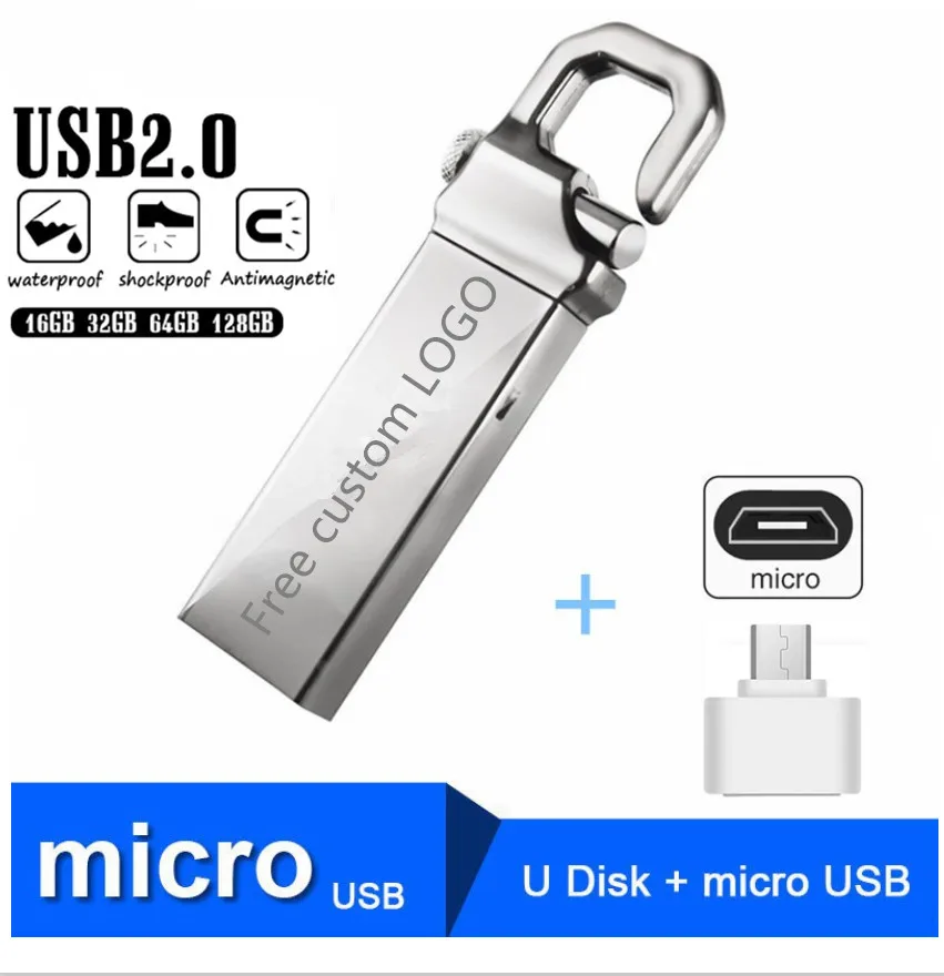 

Metal Usb Flash Drive Pendrive 128Gb 64Gb High Speed Flash Memory Stick 32Gb 16Gb 8Gb Pen Drive Usb Stick Cle Usb Free Logo