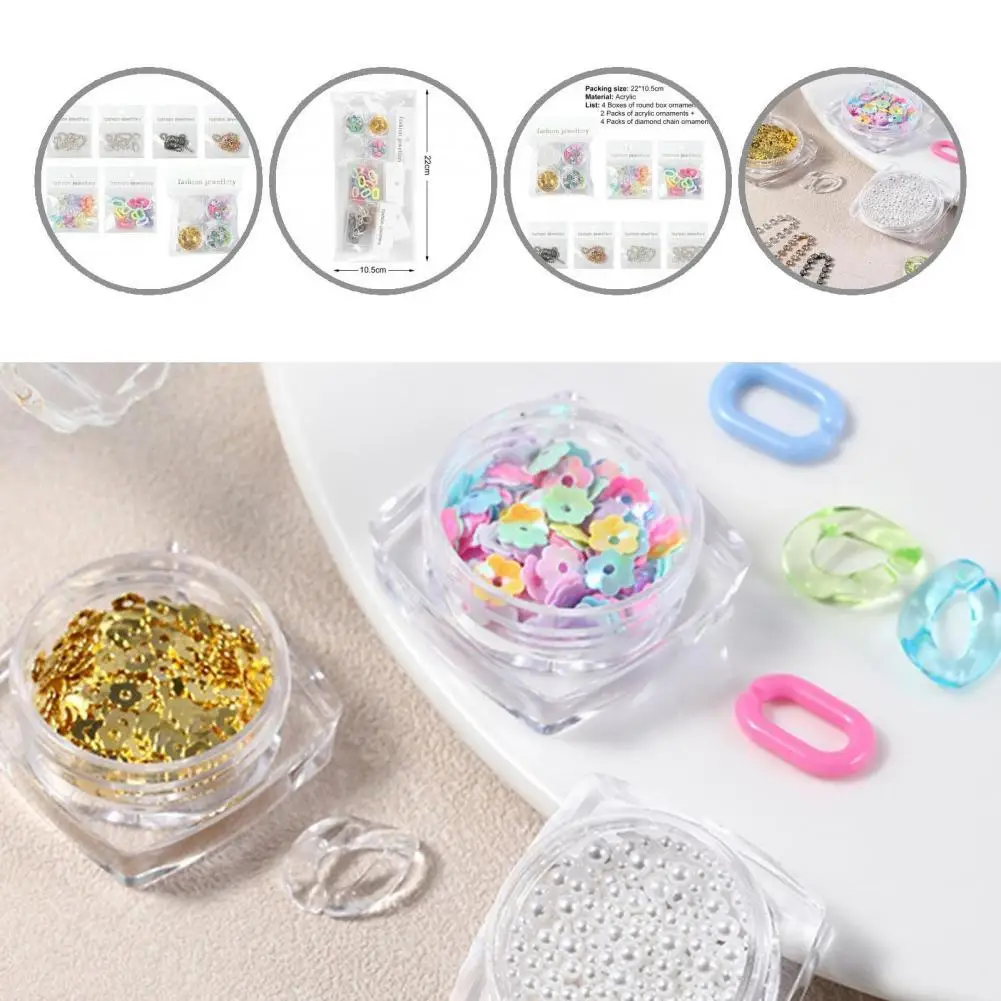 

Exquisite Lightweight Nail Ornament Butterfly Pearl Macaron Chain Kit for Personal Use