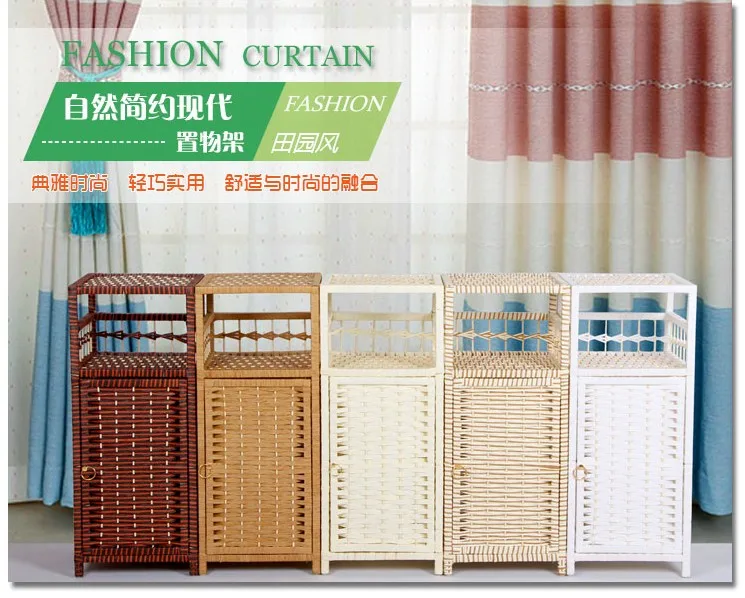 

Rattan children's wardrobe simple and simple bedside table solid wood toy storage cabinet specials bedroom storage phone shelf