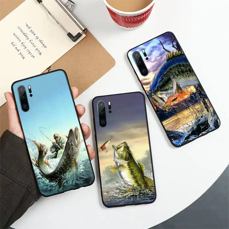 

Hunting Fishing art fish pattern Phone Case For Huawei honor Mate 10 20 30 40 i 9 8 pro x Lite P smart 2019 Y5 2018 nova 5t
