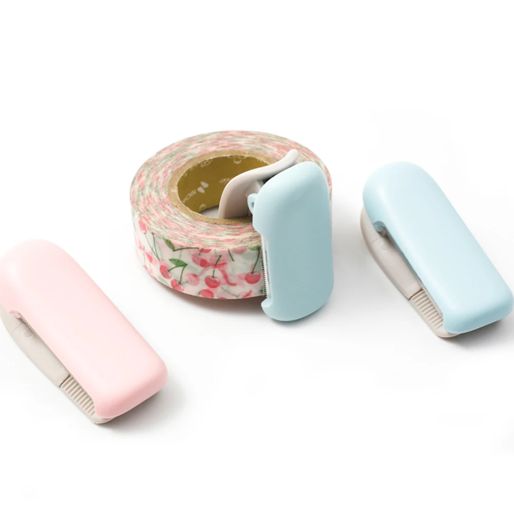 

Stationery Mini Washi Tape Dispenser Kawaii Portable Plastic Office Tape Cutter School Supplies
