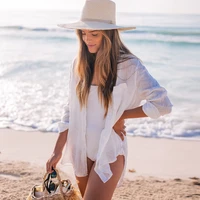 women summer casual cover ups see through sunscreen beach smock sexy bikini set vocation cardigan
