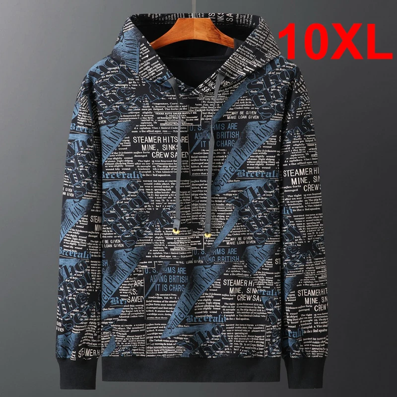 

10XL Sweatshirts Big Size Men Hoodie Streetwear Fashion 2021 Autumn Hoodies Plus Size 9XL 10XL Tops Oversized Sweatshirt