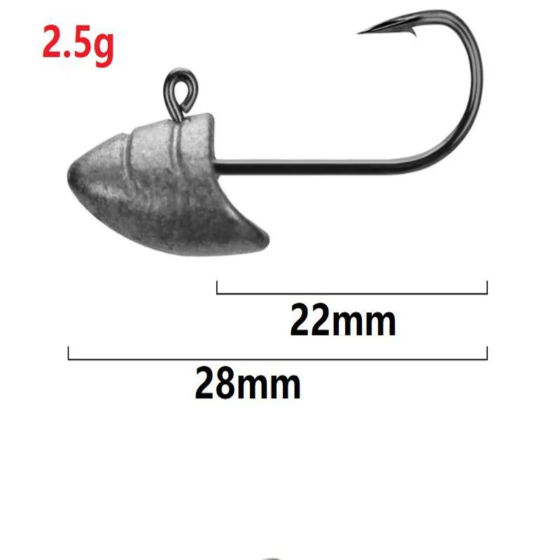 5 шт./лот крючок с свинцовой головкой для рыбалки Усиленный прорезью крови мягкой