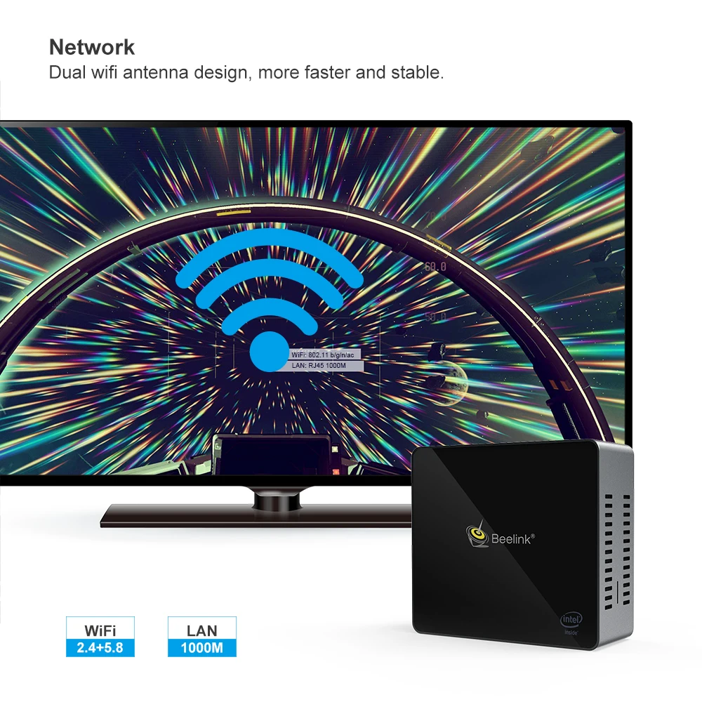 Beelink J34 win10 мини ПК Intel celeron J3455 8 ГБ ОЗУ 256 ГБ SSD Windows 10 двойной wifi, 4K UHD Настольный ПК linux ubuntu игра NUC