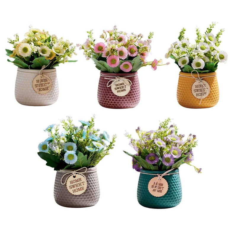 

Маленькая Маргаритка, искусственный цветок, украшение в горшке, настольные растения, предметы для дома