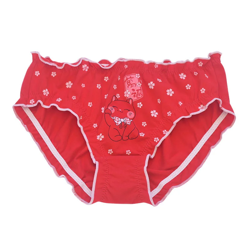 Трусики женские менструальные хлопковые с оборками и цветочным принтом | Женская