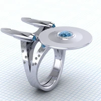 new womens 925 silver aaa blue zircon starship ring gift jewelry ring wholesale