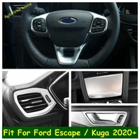 smoking cigarette lighter door bowl steering wheel air ac cover trim for ford escape kuga 2020 2022 matte interior refit kit