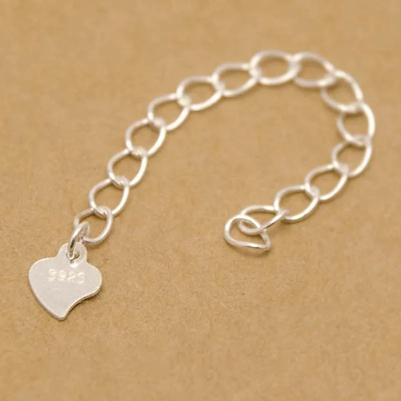 Цепочка-удлинитель для ожерелья и браслета из настоящего твердого серебра 925