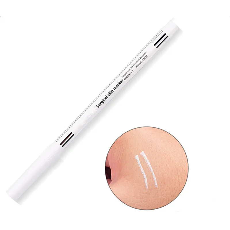 

2 Pieces Makeup Surgery Skin White Marker Pen Eyebrow Repair Special Marker Pen Permanent Eyebrow Pencil Measuring Tattoo Tool