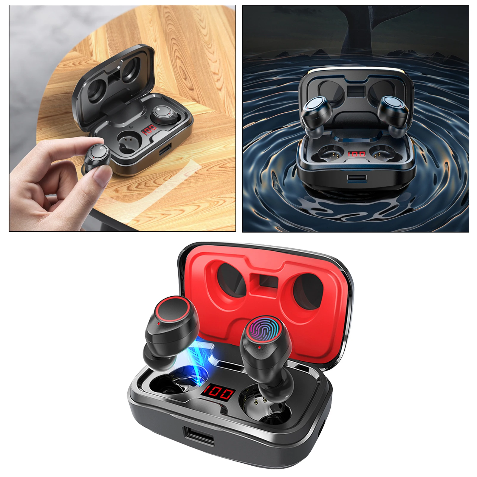 Водонепроницаемые наушники-вкладыши Bluetooth TWS гарнитура наушники 3500mAh с