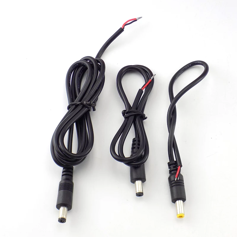 

50pcs 0.5M DC male Wire Power supply cord cable lead 12V Extension Connector for CCTV LED strip light Adapter 5.5*2.1mm cords