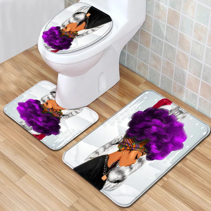 T Взрывная Женская африканская занавеска для душа комплект ванной комнаты коврик