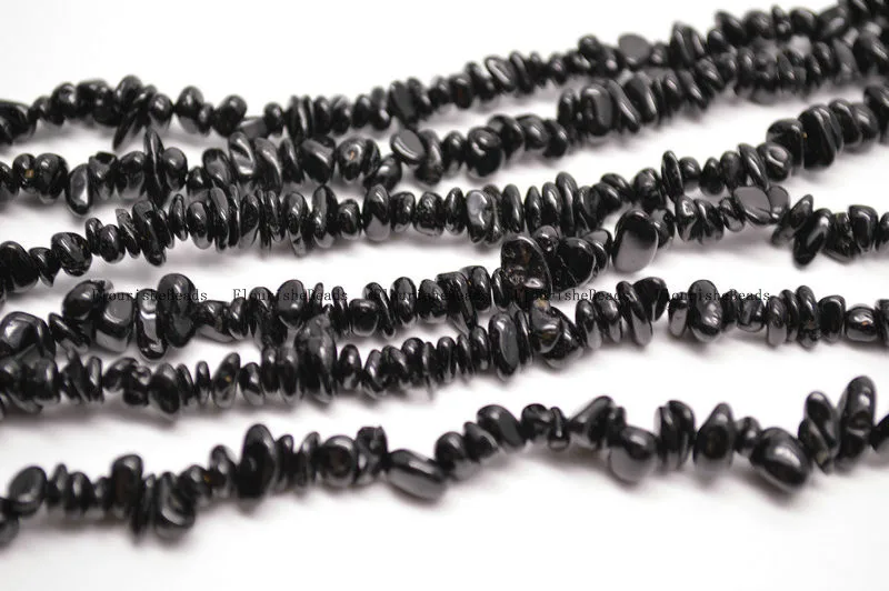 Высокое качество 5 ~ 8 мм натуральный черный турмалин неправильной формы камень