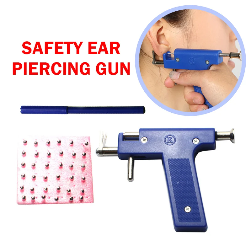 

Safety Pro Painless Ear Piercing Gun Tools Kit With Steel 36pcs Ear Studs Nose Navel Body Piercing Gun Kit Jewelry Tool Sterile