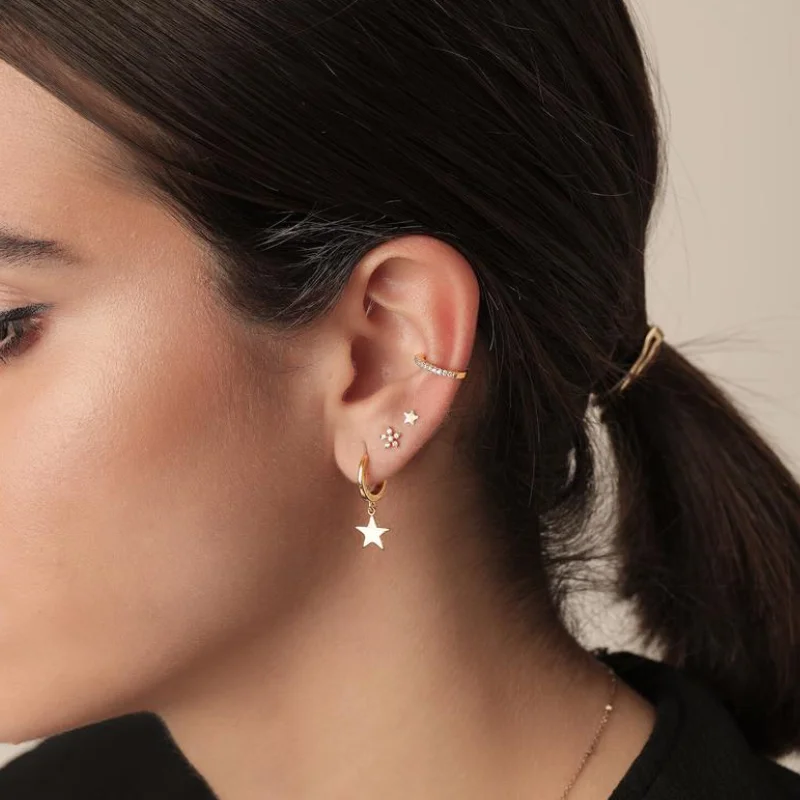 Женские серьги кольца из серебра 925 пробы в минималистическом