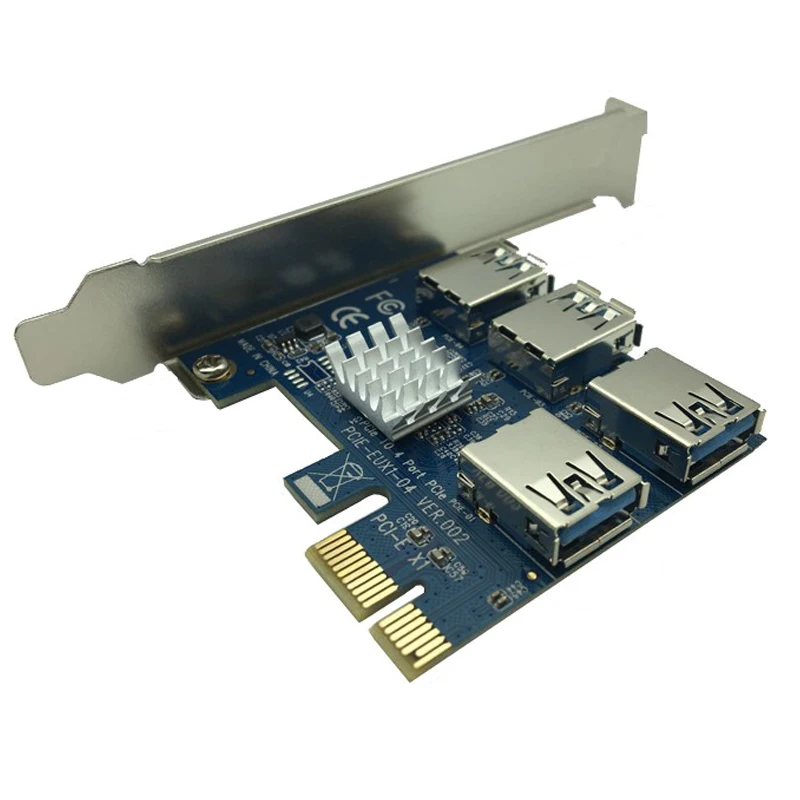 Горячие PCIE PCI Express Riser Card 1x до 16x1 4 USB 3 0 слот множитель концентратор адаптер для