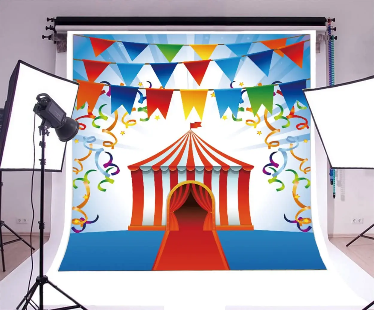 

Circus Photography Backdrops Vinyl Stage Entrance Shed Background Arena Decoration Baby Shower Boys Newborn Birthday Party