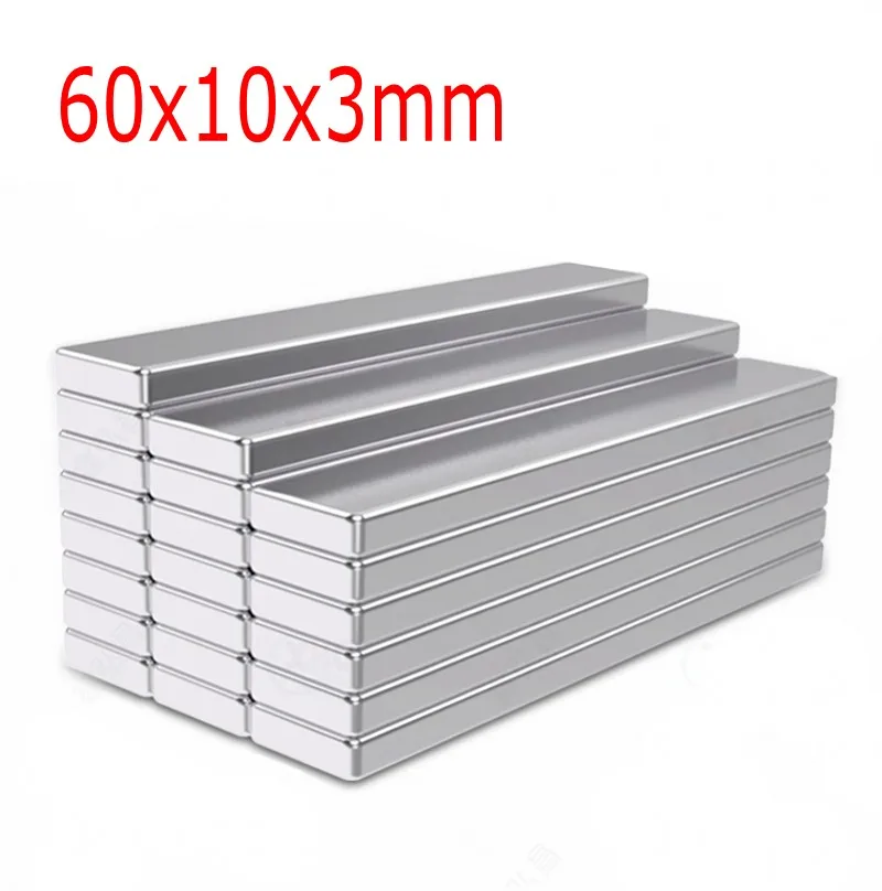

5/10 Pcs 60x10x3 Block NdFeB Neodymium Magnet N35 Super Powerful imanes Permanent Magnetic