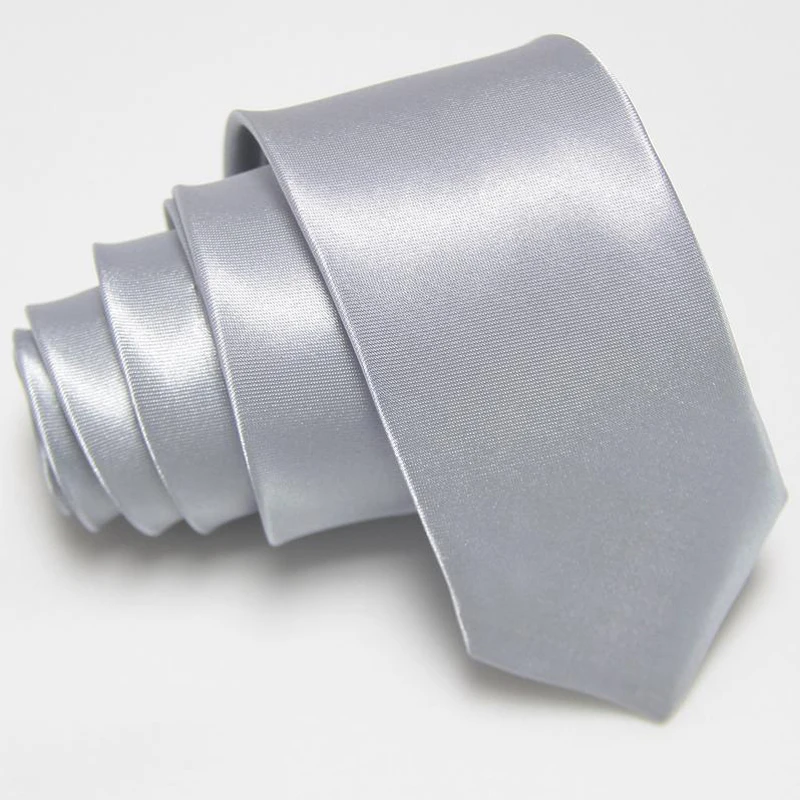 a04 Silver White Однотонный галстук, 5 см, тонкий мужской галстук, Повседневный, синий, черный, обтягивающий галстук, красный, черный, серый, галстук, свадебные галстуки, классические галстуки для жениха - Цвет: a04 Silver White