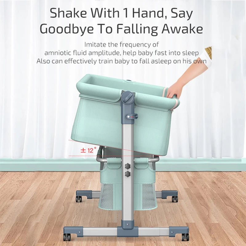 Детская кровать с сеткой и матрасом портативная Съемная кроватка складная