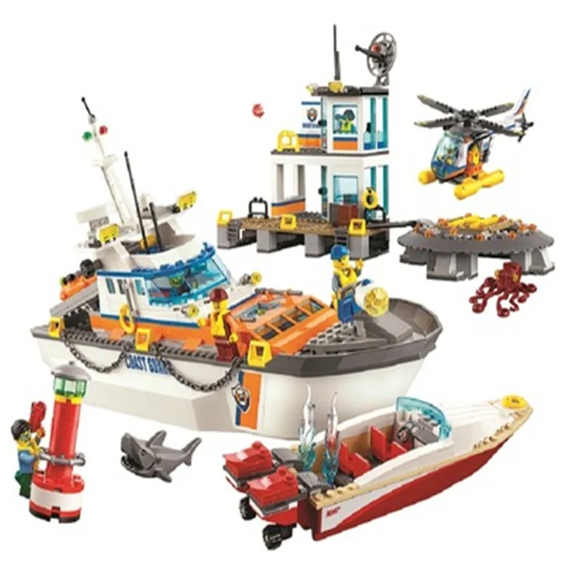 Juego de bloques de construcci&oacute;n modelo 844 para ni&ntilde;os, juguete de ladrillos para armar estaci&oacute;n de la estaci&oacute;n de polic&iacute;a de ciudad, ideal para regalo, c&oacute;digo 10755, compatible con 60167 piezas-0