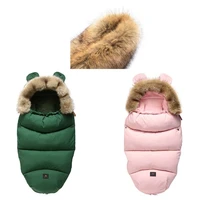 baby stroller sleeping bag warm anti kicking footmuff with removable faux fur d7yd