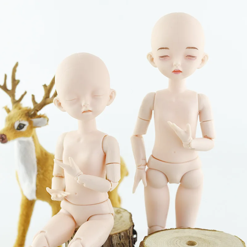 28 см закрытые глаза bjd куклы 1/6 22 шарнирная кукла DIY голое тело без макияжа голова