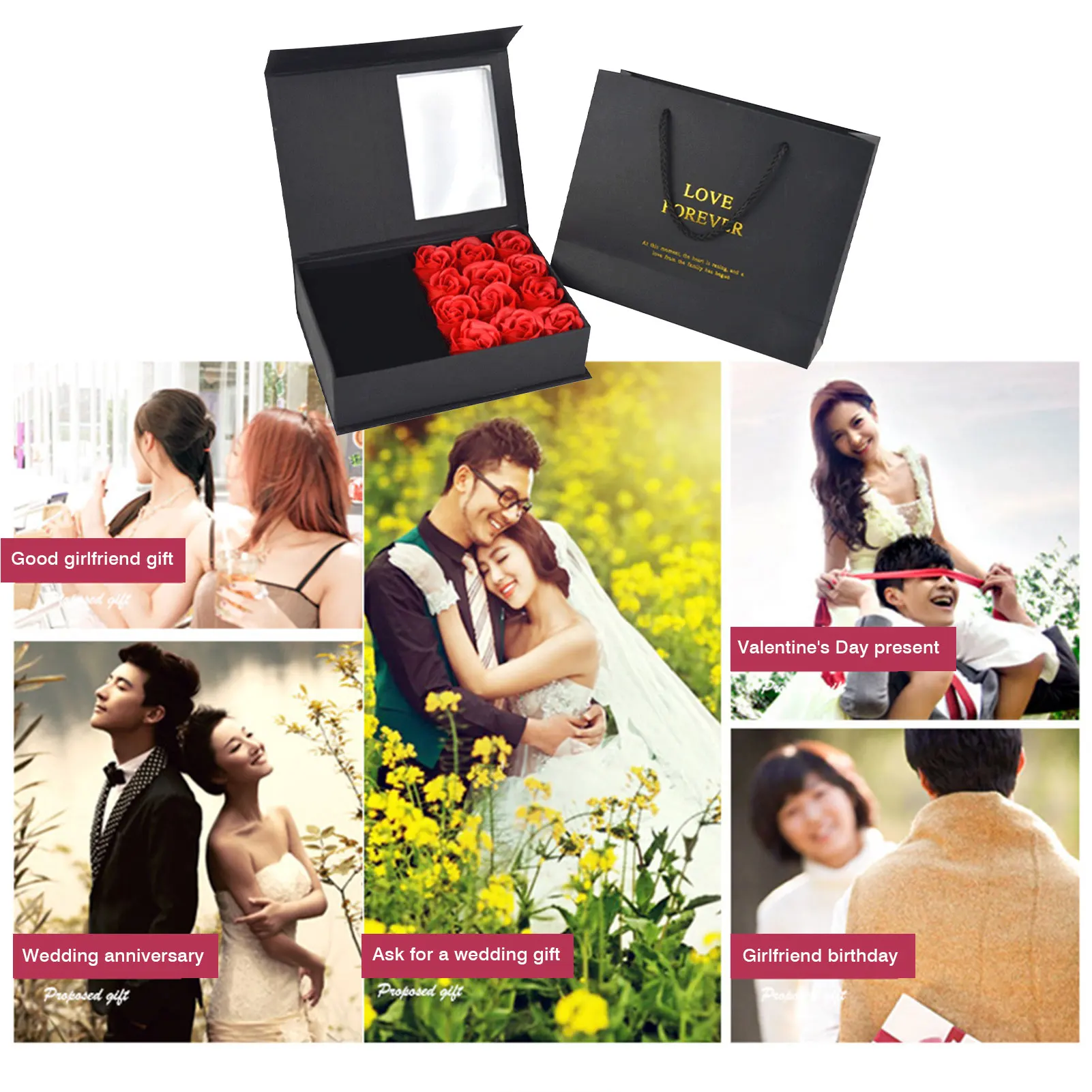 2020 неизменное мыло роза в подарочной коробке Изысканная подарочная коробка виде