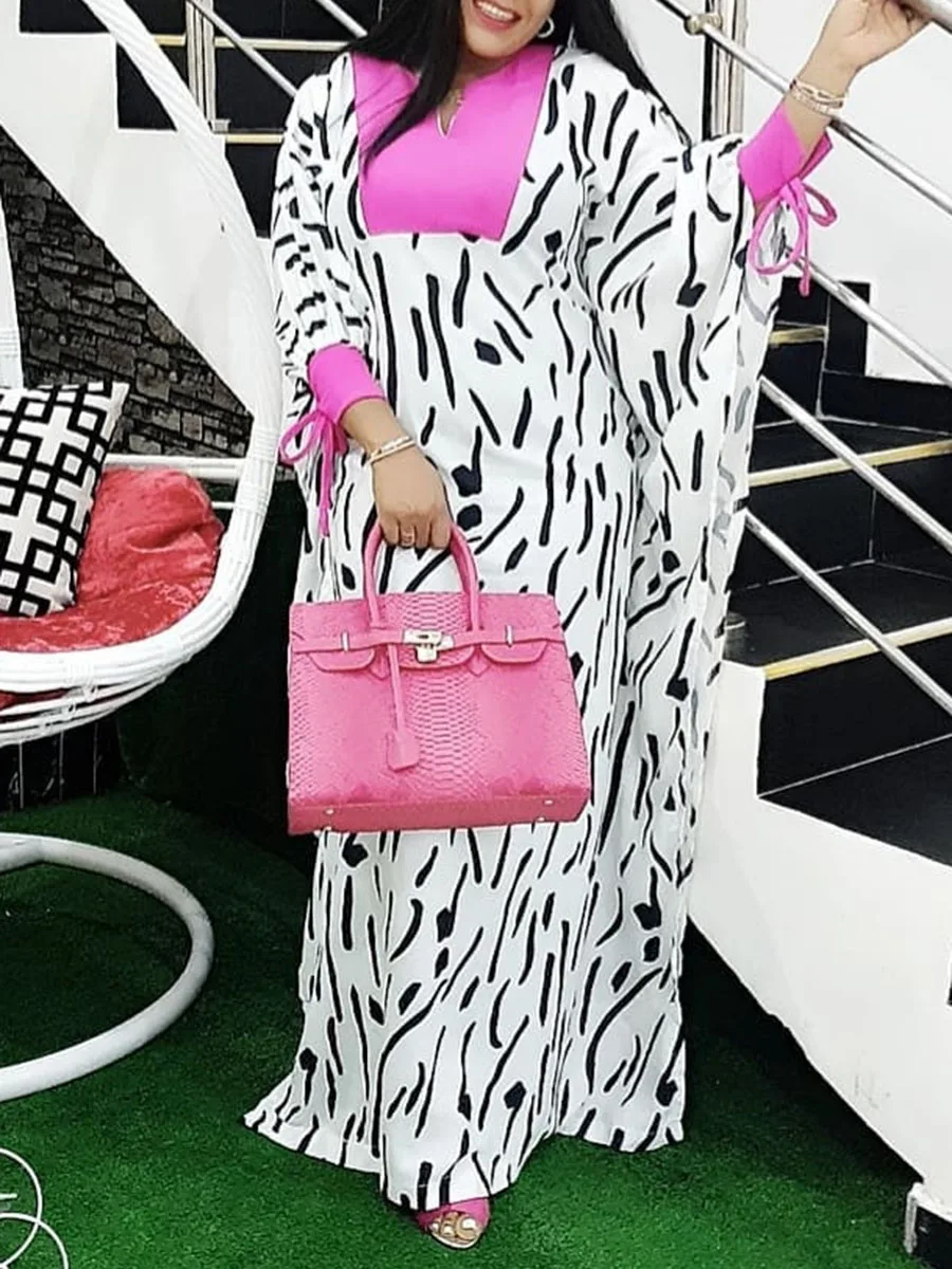 Платье женское ТРАПЕЦИЕВИДНОЕ с цветочным принтом свободное Длинное Элегантное