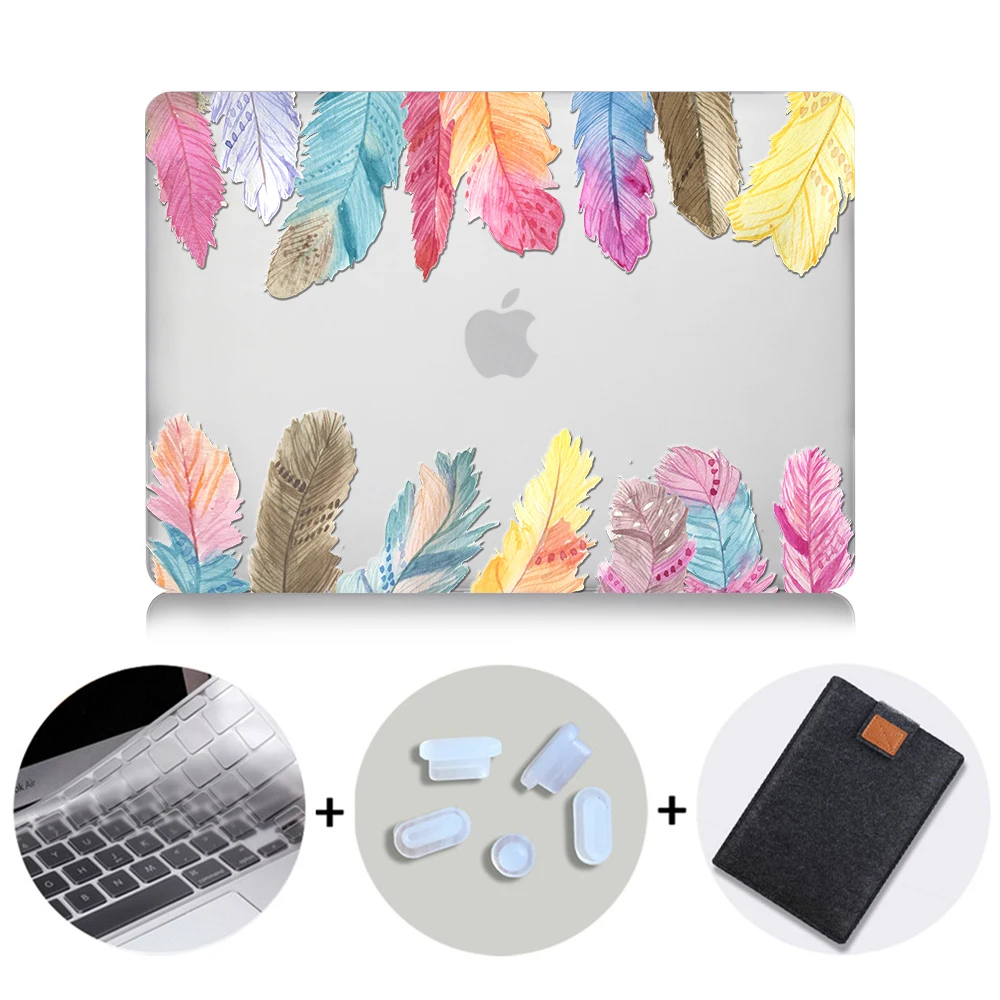 MB12 MTT Хрустальный чехол с перьями для Macbook Air Pro retina 11 12 13 15 дюймов с сенсорной панелью с принтом павлина Твердый Чехол 13,3 ''чехол для ноутбука - Цвет: MB12