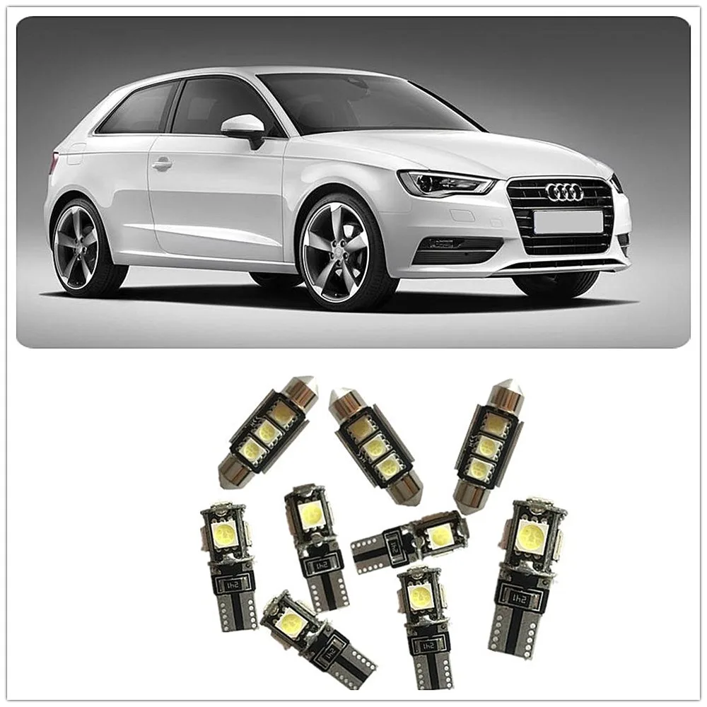9 шт. Белый светодиодный интерьер посылка комплект для AUDI A1A3 A4 A6 S4 B6 Q3 Q5 и B7 Карта