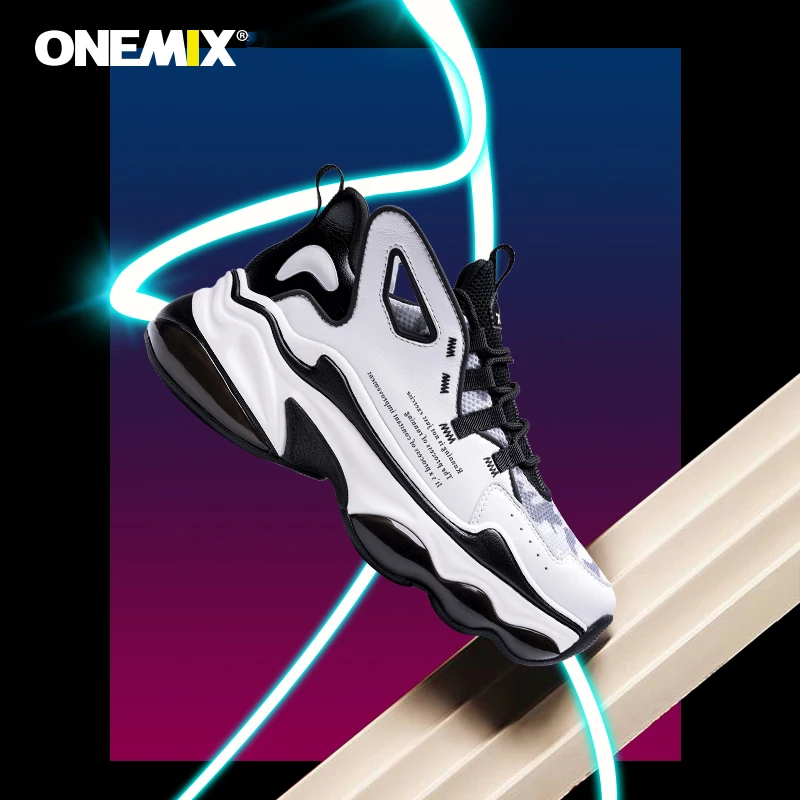 ONEMIX/спортивная обувь для мужчин с воздушной подушкой Дышащие сетчатые черные и