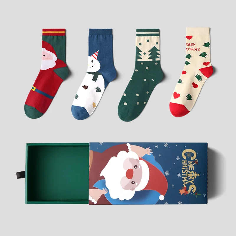 

Носки женские, для рождества, 4 пары