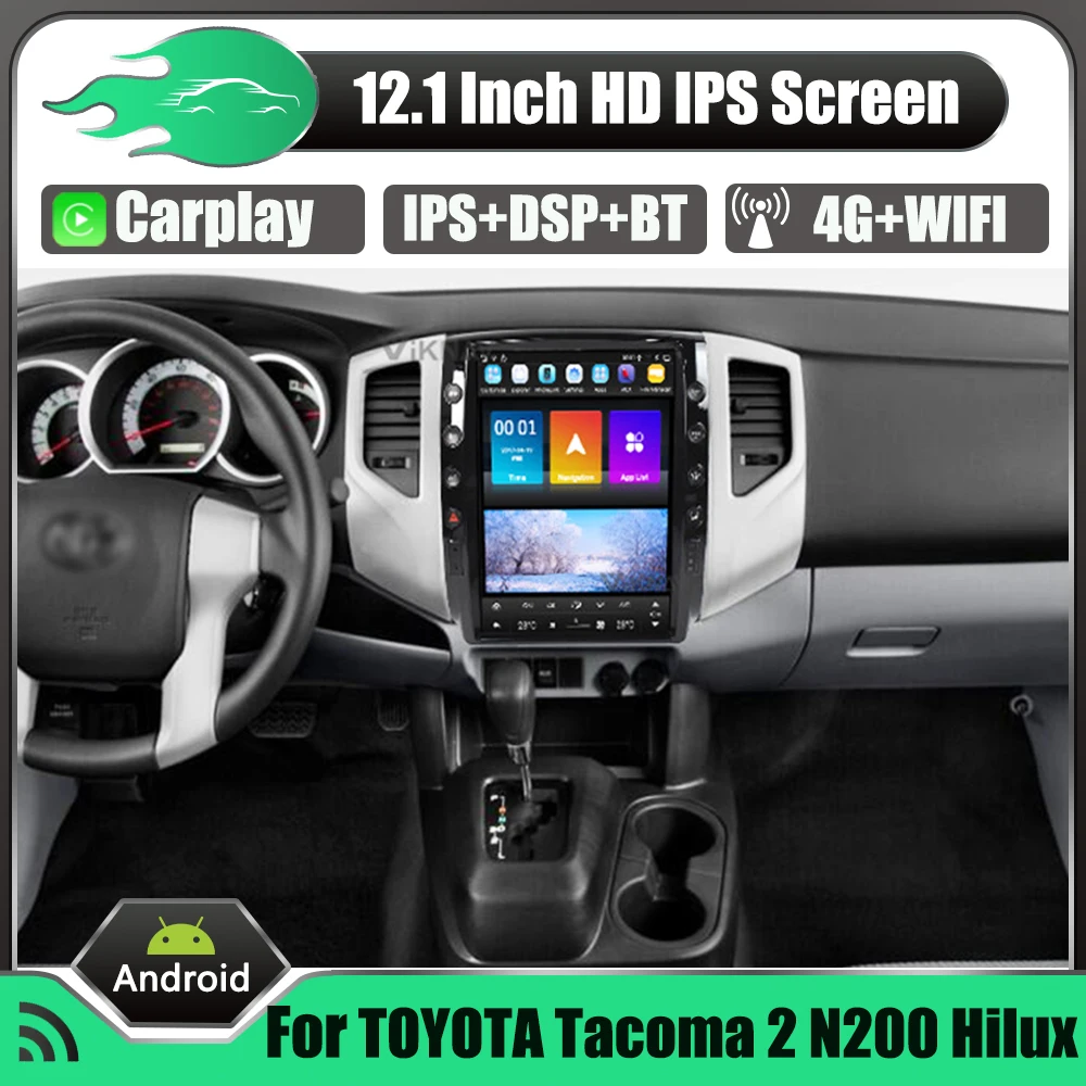 Автомобильный мультимедийный радиоприемник 12 1 дюймов Android для TOYOTA Tacoma 2 N200 Hilux