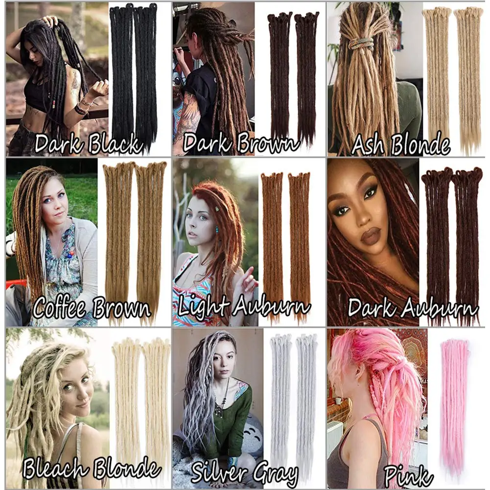 SAMBRAID 20 inch Fashion Crochet Braids Hair Hip-Hop Synthetic Braiding Hair Crochet Dreads Dreadlocks Extensions